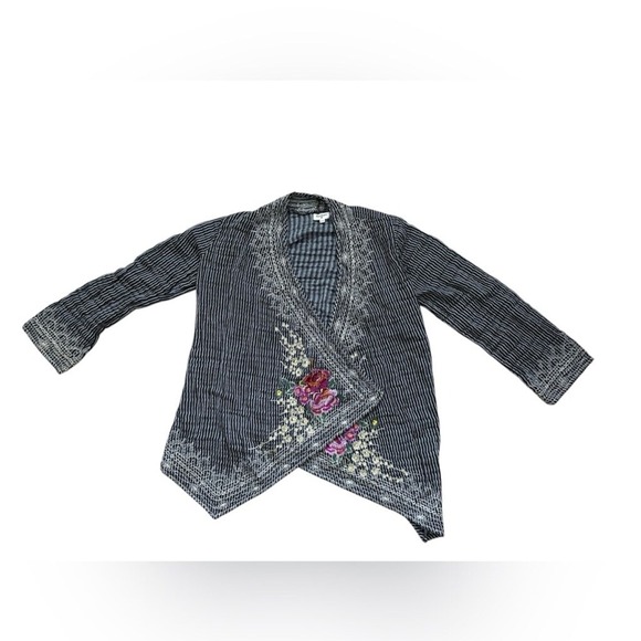 World‎ market womens embroidered flowers long sleeve open cardigan size s/m - Picture 1 of 7